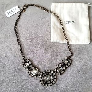 NWT J. Crew 20.5" Bronze Tone Rhinestone Necklace